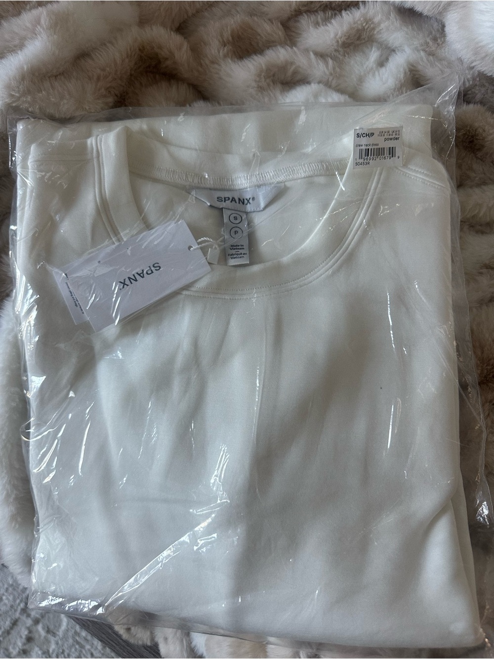 SPANX White long-Sleeve mini dress - brand new - size small- originally $148
